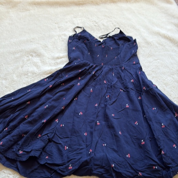 Gap Navy Spaghetti Strap Cherry Print Dress | Y2K Fruit Print Summer Midi - Picture 4 of 6